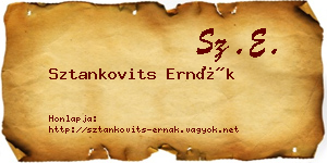 Sztankovits Ernák névjegykártya